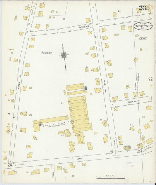 Sanborn Fire Insurance Map from Pawtuxet Valley, Kent and Providence Counties, Rhode Island (1911), Sheet #0023 - Historic Sanborn Fire Insurance Map Print, vintage old map wall art, antique decor, genealogy gift, Washington Washington map