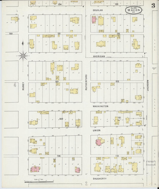 Sanborn Fire Insurance Map from Macon, Macon County, Missouri (1895), Sheet #0003 - Historic Sanborn Fire Insurance Map Print, vintage old map wall art, antique decor, genealogy gift, Missouri Missouri map