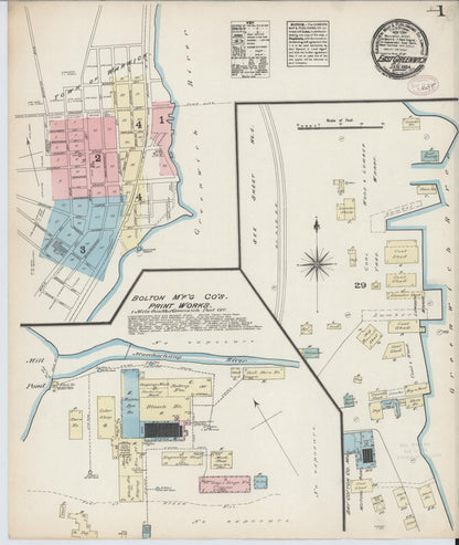 Sanborn Fire Insurance Map from East Greenwich, Kent County, Rhode Island (1884), Sheet #0001 - Complete Map Set gallery image, historic Sanborn map, vintage wall art, Rhode Island Rhode Island