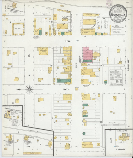 Sanborn Fire Insurance Map from Manchester, Grant County, Oklahoma. (1905), Sheet 1 – Historic Sanborn Fire Insurance Map Print