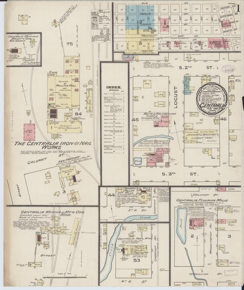 Sanborn Fire Insurance Map from Centralia, Marion, Clinton, Jefferson, and Washington Counties, Illinois. (1886) – Map View