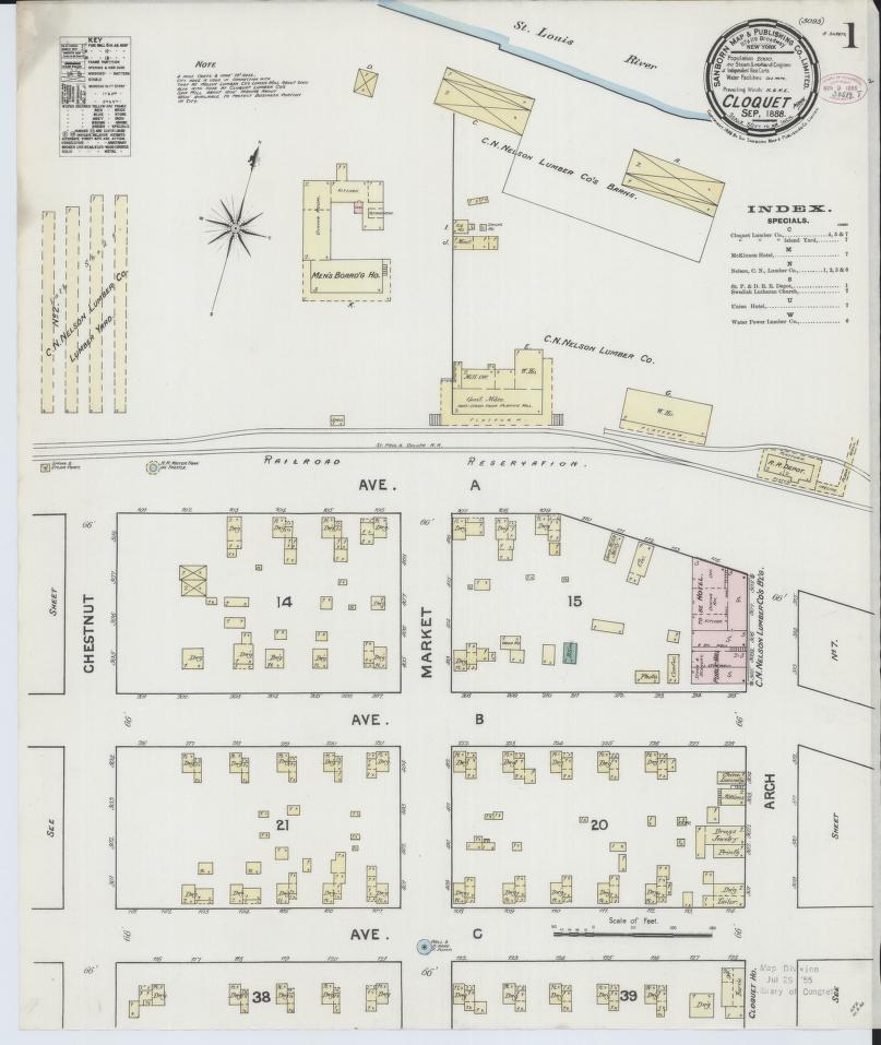 Sanborn Fire Insurance Map from Cloquet, Carlton County, Minnesota. (1888) – Map View