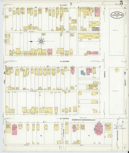 Sanborn Fire Insurance Map from Lehighton, Carbon County, Pennsylvania (1908), Sheet #0005 - Complete Map Set gallery image, historic Sanborn map, vintage wall art, Pennsylvania Pennsylvania