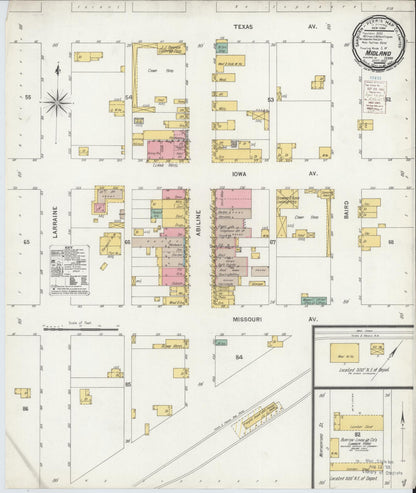 Sanborn Fire Insurance Map from Midland, Midland County, Texas (1900), Sheet #0001 - Historic Sanborn Fire Insurance Map Print, vintage old map wall art, antique decor, genealogy gift, Texas Texas map