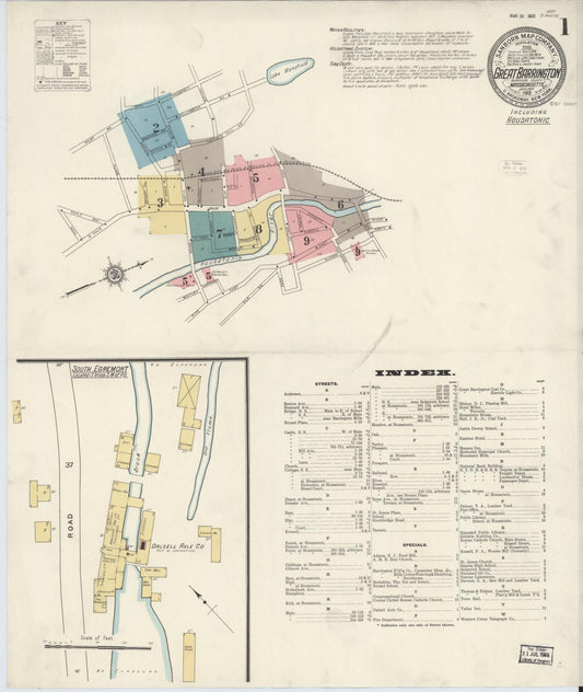 Sanborn Fire Insurance Map from Great Barrington, Berkshire County, Massachusetts. (1912) – Historic Sanborn Fire Insurance Map Print