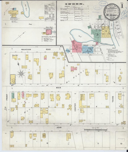 Sanborn Fire Insurance Map from McHenry, McHenry County, Illinois (1898), Sheet #0001 - Complete Map Set gallery image, historic Sanborn map, vintage wall art, Illinois Illinois