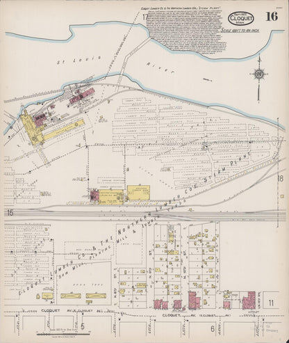 Sanborn Fire Insurance Map from Cloquet, Carlton County, Minnesota (1922), Sheet #0016 - Complete Map Set gallery image, historic Sanborn map, vintage wall art, Minnesota Minnesota