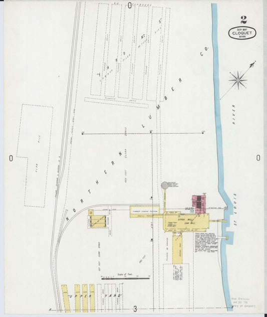 Sanborn Fire Insurance Map from Cloquet, Carlton County, Minnesota (1897), Sheet #0002 - Historic Sanborn Fire Insurance Map Print, vintage old map wall art, antique decor, genealogy gift, Minnesota Minnesota map