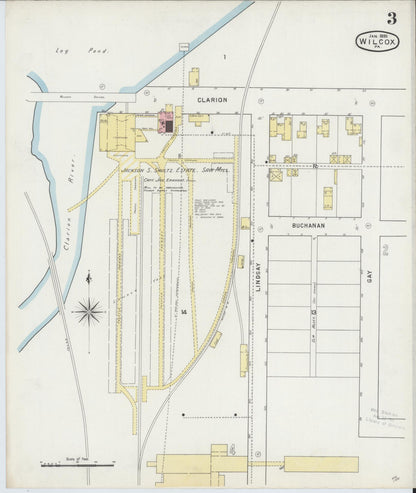 Sanborn Fire Insurance Map from Wilcox, Elk County, Pennsylvania (1895), Sheet #0003 - Historic Sanborn Fire Insurance Map Print, vintage old map wall art, antique decor, genealogy gift, Pennsylvania Pennsylvania map