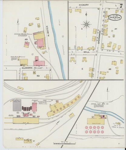 Sanborn Fire Insurance Map from Sharon, Mercer County, Pennsylvania (1893), Sheet #0007 - Complete Map Set gallery image, historic Sanborn map, vintage wall art, Pennsylvania Pennsylvania