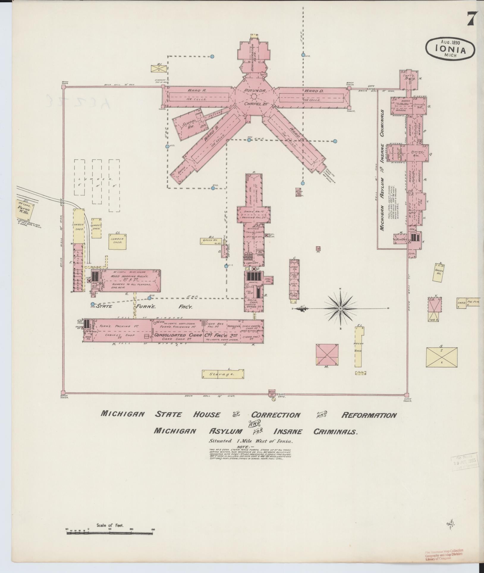 Sanborn Fire Insurance Map from Ionia, Ionia County, Michigan (1890), Sheet #0007 - Complete Map Set gallery image, historic Sanborn map, vintage wall art, Michigan Michigan