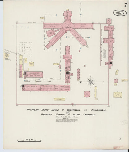 Sanborn Fire Insurance Map from Ionia, Ionia County, Michigan (1890), Sheet #0007 - Complete Map Set gallery image, historic Sanborn map, vintage wall art, Michigan Michigan