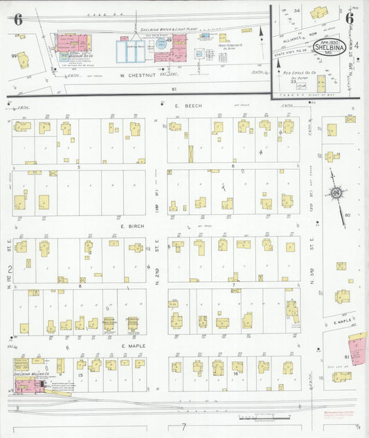 Sanborn Fire Insurance Map from Shelbina, Shelby County, Missouri (1930), Sheet #0006 - Historic Sanborn Fire Insurance Map Print, vintage old map wall art, antique decor, genealogy gift, Missouri Missouri map