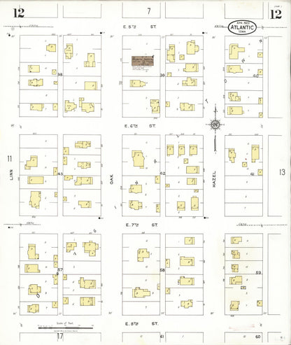 Sanborn Fire Insurance Map from Atlantic, Cass County, Iowa (1923), Sheet #0012 - Historic Sanborn Fire Insurance Map Print