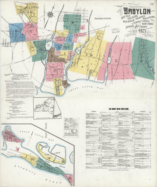 Sanborn Fire Insurance Map from Babylon, Suffolk County, New York. (1923) – Historic Sanborn Fire Insurance Map Print