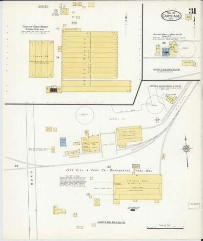 Sanborn Fire Insurance Map from Carthage, Jasper County, Missouri (1915), Sheet #0031 - Complete Map Set gallery image, historic Sanborn map, vintage wall art, Missouri Missouri