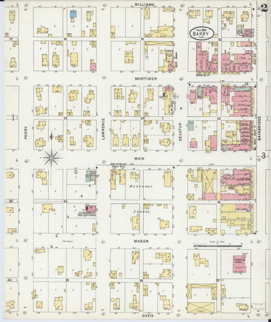 Sanborn Fire Insurance Map from Barry, Pike County, Illinois (1898), Sheet #0002 - Historic Sanborn Fire Insurance Map Print, vintage old map wall art, antique decor, genealogy gift, Illinois Illinois map