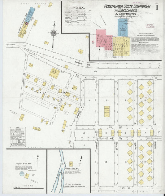 Sanborn Fire Insurance Map from South Mountain, Franklin County, Pennsylvania (1910), Sheet #0001 - Complete Map Set gallery image, historic Sanborn map, vintage wall art, Pennsylvania Pennsylvania