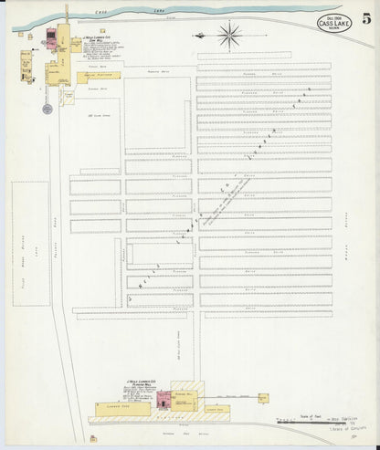 Sanborn Fire Insurance Map from Cass Lake, Cass County, Minnesota (1908), Sheet #0005 - Historic Sanborn Fire Insurance Map Print, vintage old map wall art, antique decor, genealogy gift, Minnesota Minnesota map