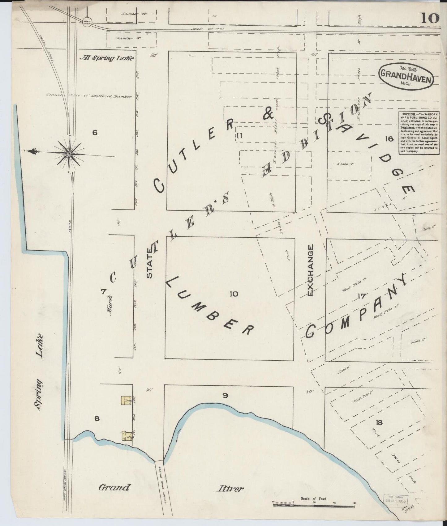 Sanborn Fire Insurance Map from Grand Haven, Ottawa County, Michigan (1883), Sheet #0010 - Complete Map Set gallery image, historic Sanborn map, vintage wall art, Michigan Michigan