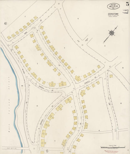 Sanborn Fire Insurance Map from Vallejo, Solano County, California (1919), Sheet #0005 - Complete Map Set gallery image, historic Sanborn map, vintage wall art, California California