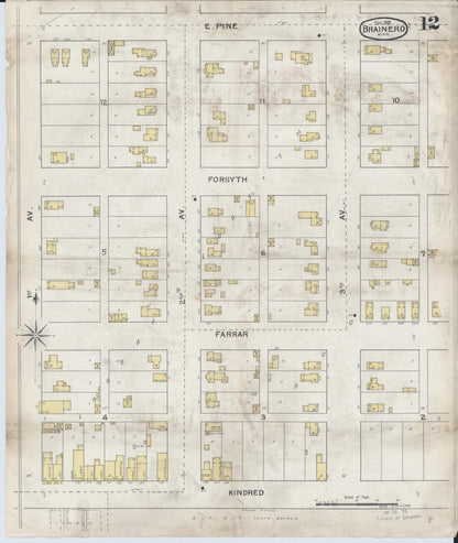 Sanborn Fire Insurance Map from Brainerd, Crow Wing County, Minnesota (1892), Sheet #0012 - Complete Map Set gallery image, historic Sanborn map, vintage wall art, Minnesota Minnesota