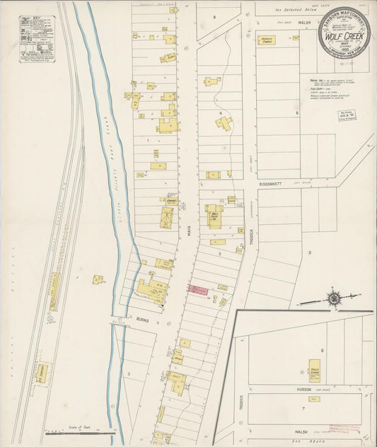 Sanborn Fire Insurance Map from Wolf Creek, Lewis And Clark County, Montana (1920), Sheet #0001 - Historic Sanborn Fire Insurance Map Print, vintage old map wall art, antique decor, genealogy gift, Montana Montana map