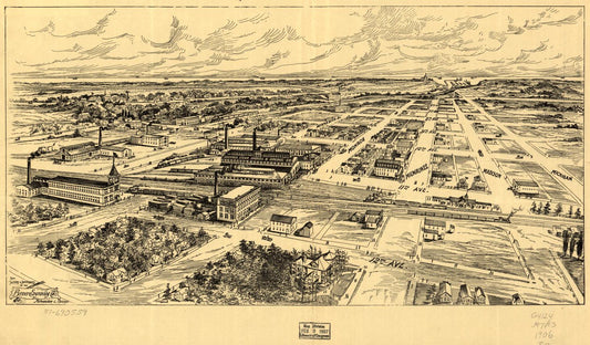 [Bird's-eye view of South Milwaukee] (1906) – Historic Bird’s-Eye View Panorama Print