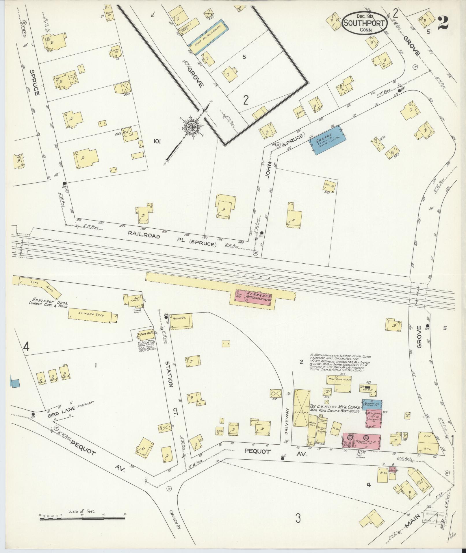 Sanborn Fire Insurance Map from Southport, Fairfield County, Connecticut (1913), Sheet #0002 - Complete Map Set gallery image, historic Sanborn map, vintage wall art, Connecticut Connecticut