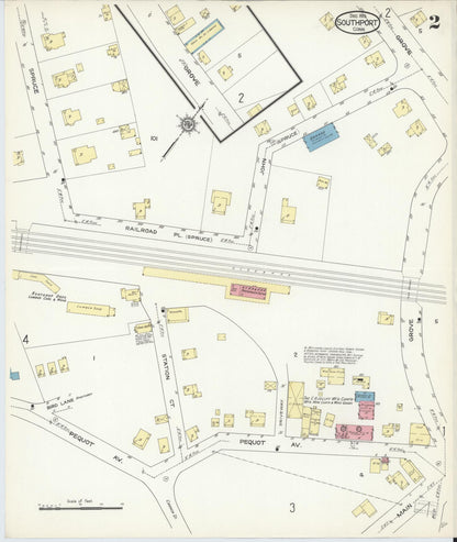 Sanborn Fire Insurance Map from Southport, Fairfield County, Connecticut (1913), Sheet #0002 - Complete Map Set gallery image, historic Sanborn map, vintage wall art, Connecticut Connecticut