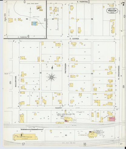 Sanborn Fire Insurance Map from Marion, Marion County, Ohio (1900), Sheet #0007 - Historic Sanborn Fire Insurance Map Print, vintage old map wall art, antique decor, genealogy gift, Ohio Ohio map