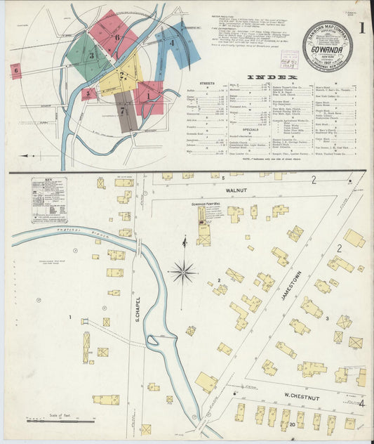 Sanborn Fire Insurance Map from Gowanda, Cattaraugus And Erie Counties, New York. (1907) – Historic Sanborn Fire Insurance Map Print