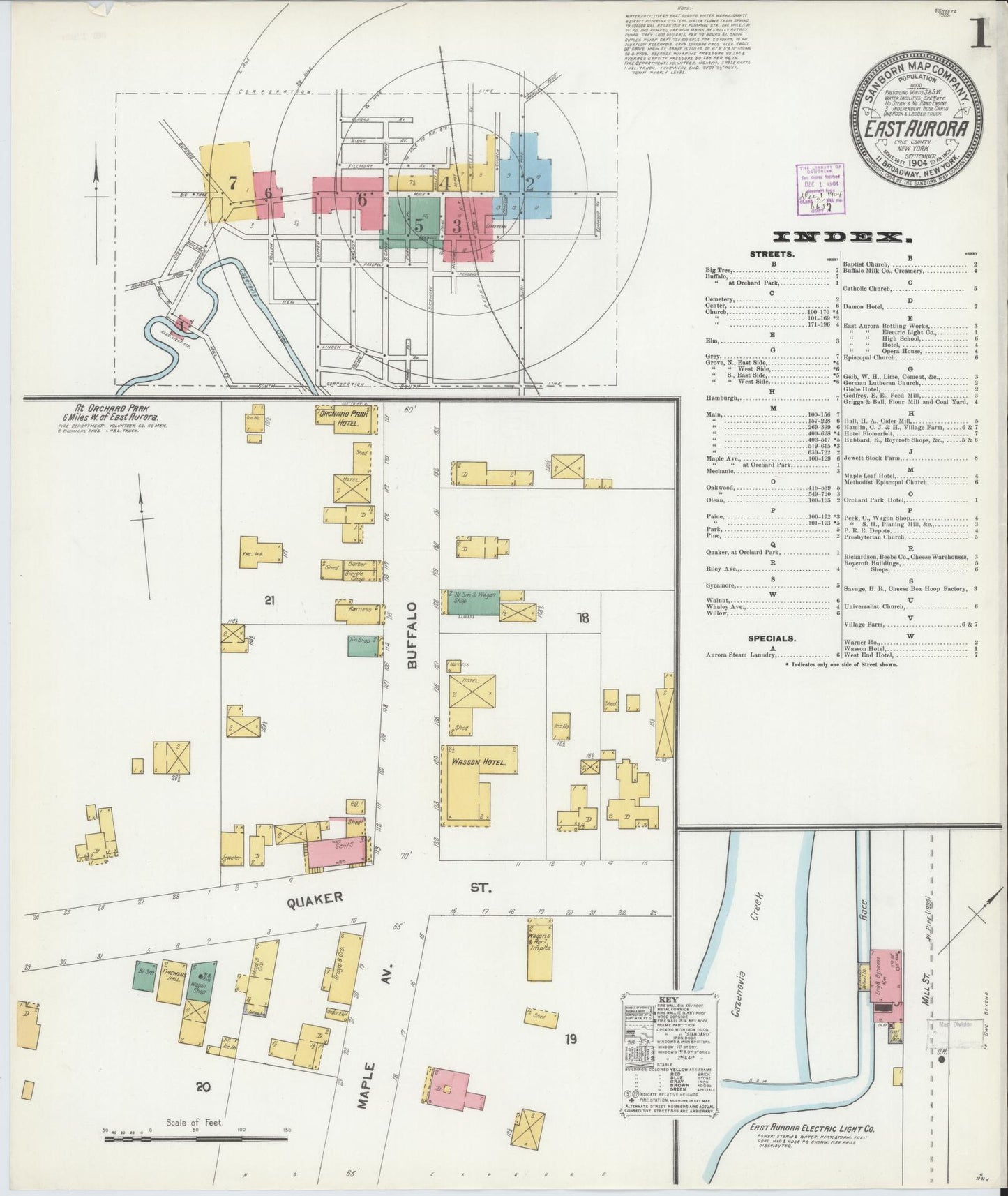Sanborn Fire Insurance Map from East Aurora, Erie County, New York. (1904) – Historic Sanborn Fire Insurance Map Print