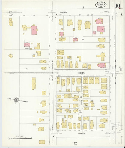 Sanborn Fire Insurance Map from Warren, Warren County, Pennsylvania (1912), Sheet #0010 - Historic Sanborn Fire Insurance Map Print, vintage old map wall art, antique decor, genealogy gift, Pennsylvania Pennsylvania map
