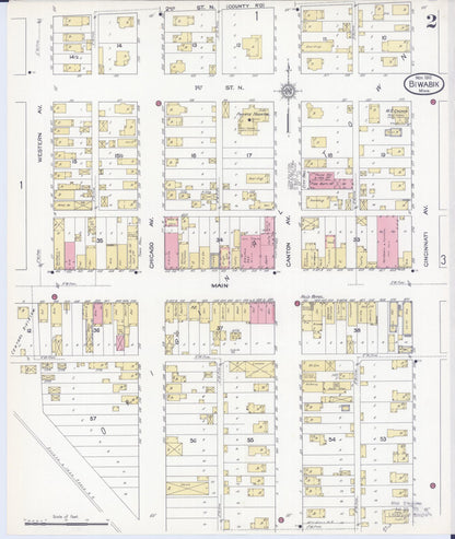Sanborn Fire Insurance Map from Biwabik, Saint Louis County, Minnesota (1912), Sheet #0002 - Historic Sanborn Fire Insurance Map Print, vintage old map wall art, antique decor, genealogy gift, Minnesota Minnesota map