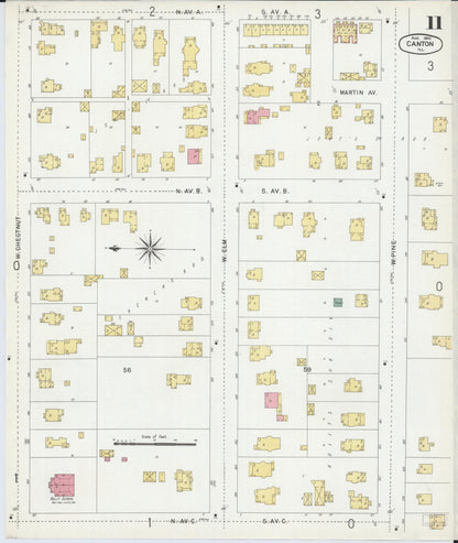 Sanborn Fire Insurance Map from Canton, Fulton County, Illinois (1902), Sheet #0011 - Historic Sanborn Fire Insurance Map Print, vintage old map wall art, antique decor, genealogy gift, Illinois Illinois map