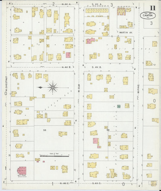 Sanborn Fire Insurance Map from Canton, Fulton County, Illinois (1902), Sheet #0011 - Historic Sanborn Fire Insurance Map Print, vintage old map wall art, antique decor, genealogy gift, Illinois Illinois map