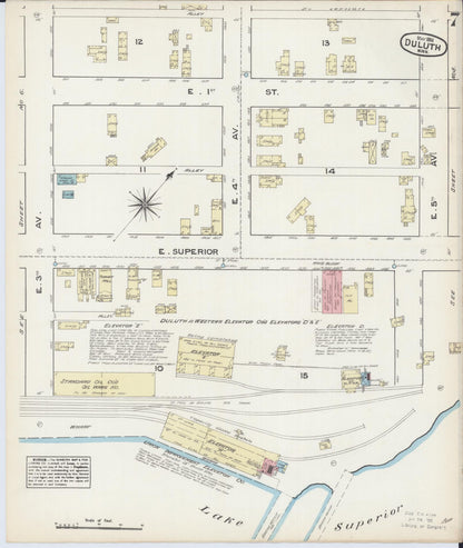 Sanborn Fire Insurance Map from Duluth, Saint Louis County, Minnesota (1884), Sheet #0007 - Historic Sanborn Fire Insurance Map Print, vintage old map wall art, antique decor, genealogy gift, Minnesota Minnesota map