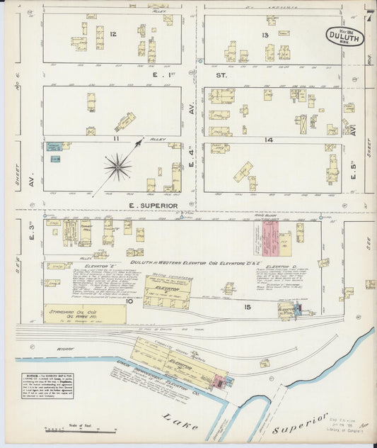 Sanborn Fire Insurance Map from Duluth, Saint Louis County, Minnesota (1884), Sheet #0007 - Historic Sanborn Fire Insurance Map Print, vintage old map wall art, antique decor, genealogy gift, Minnesota Minnesota map