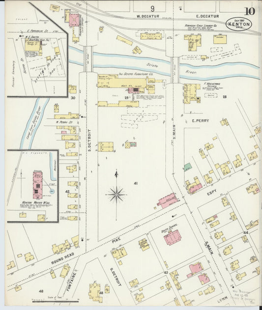 Sanborn Fire Insurance Map from Kenton, Hardin County, Ohio (1897), Sheet #0010 - Historic Sanborn Fire Insurance Map Print, vintage old map wall art, antique decor, genealogy gift, Ohio Ohio map