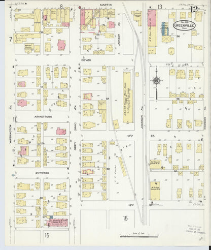 Sanborn Fire Insurance Map from Greenville, Darke County, Ohio (1910), Sheet #0012 - Historic Sanborn Fire Insurance Map Print, vintage old map wall art, antique decor, genealogy gift, Ohio Ohio map