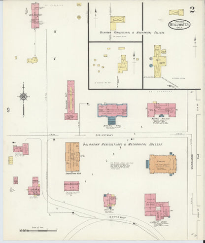 Sanborn Fire Insurance Map from Stillwater, Payne County, Oklahoma (1913), Sheet #0002 - Complete Map Set gallery image, historic Sanborn map, vintage wall art, Oklahoma Oklahoma