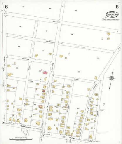 Sanborn Fire Insurance Map from Cedartown, Polk County, Georgia (1923), Sheet #0006 - Complete Map Set gallery image, historic Sanborn map, vintage wall art, Georgia Georgia