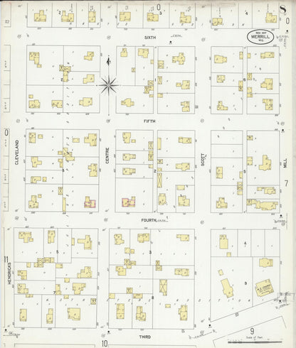 Sanborn Fire Insurance Map from Merrill, Lincoln County, Wisconsin (1907), Sheet #0008 - Complete Map Set gallery image, historic Sanborn map, vintage wall art, Wisconsin Wisconsin