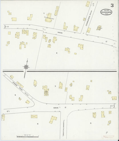 Sanborn Fire Insurance Map from Higganum, Middlesex County, Connecticut (1914), Sheet #0003 - Complete Map Set gallery image, historic Sanborn map, vintage wall art, Connecticut Connecticut