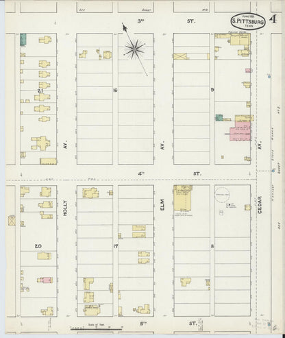Sanborn Fire Insurance Map from South Pittsburg, Marion County, Tennessee (1891), Sheet #0004 - Complete Map Set gallery image, historic Sanborn map, vintage wall art, Tennessee Tennessee