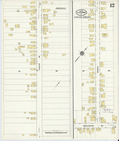 Sanborn Fire Insurance Map from Luzerne, Luzerne County, Pennsylvania (1911), Sheet #0012 - Complete Map Set gallery image, historic Sanborn map, vintage wall art, Pennsylvania Pennsylvania