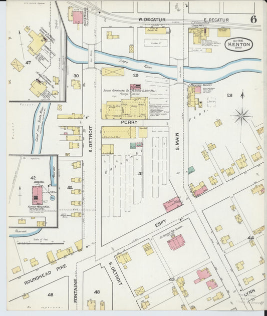 Sanborn Fire Insurance Map from Kenton, Hardin County, Ohio (1892), Sheet #0006 - Historic Sanborn Fire Insurance Map Print, vintage old map wall art, antique decor, genealogy gift, Ohio Ohio map