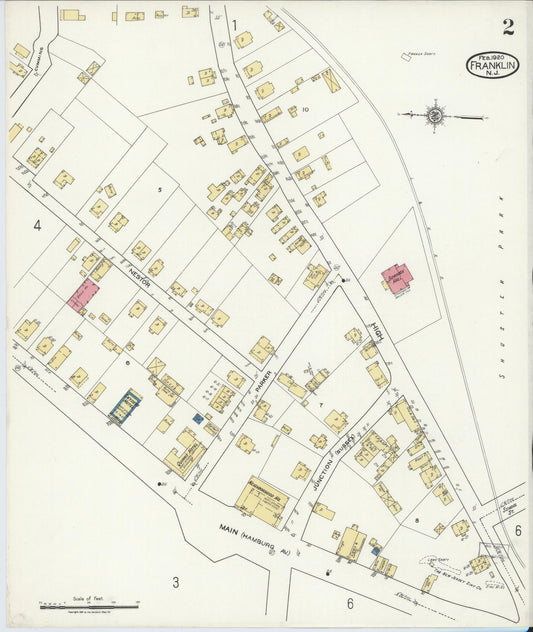Sanborn Fire Insurance Map from Franklin, Sussex County, New Jersey (1920), Sheet #0002 - Historic Sanborn Fire Insurance Map Print, vintage old map wall art, antique decor, genealogy gift, New Jersey New Jersey map