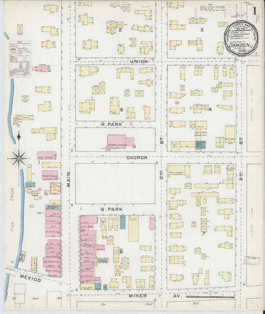 Sanborn Fire Insurance Map from Camden, Oneida County, New York (1891), Sheet #0001 - Historic Sanborn Fire Insurance Map Print, vintage old map wall art, antique decor, genealogy gift, New York New York map